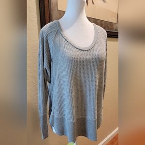 % Lazy Sunday Waffle Knit Top - Size M